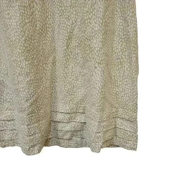 Nicole Miller Women's Green & White Floral Linen/Viscose V-Neck Short Sleeve Ple - Picture 5 of 14
